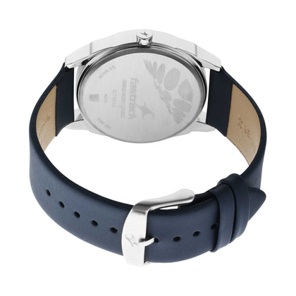 After Dark White Dial Leather Strap Watch for Guys