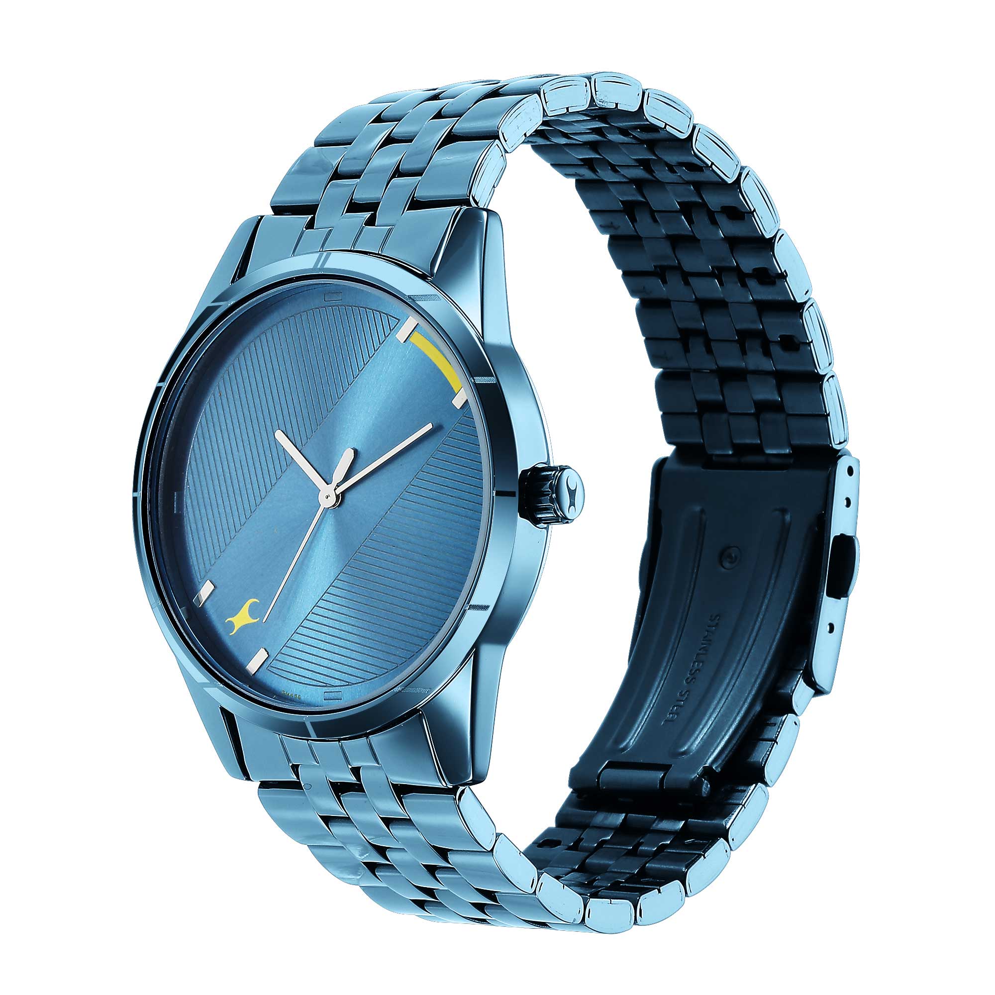 Fastrack Stunners Quartz Analog Blue Dial Metal Strap Watch for Guys Kallol Limited