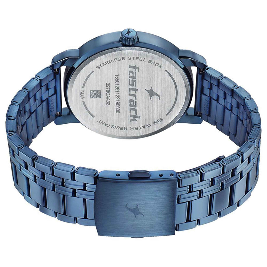 Fastrack Style Up Blue Dial Stainless Steel Strap Watch for Guys