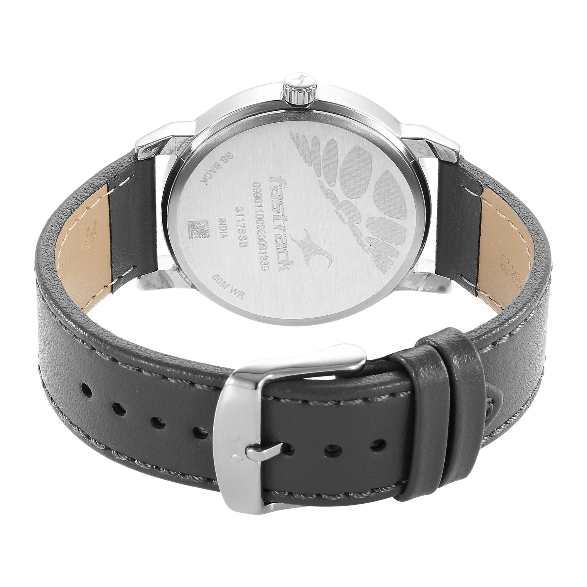 Fastrack Stunners Quartz Analog Black Dial Leather Strap Watch for Guy Kallol Limited