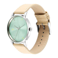 Fastrack Stunners Quartz Analog Green Dial Leather Strap Watch for Guys