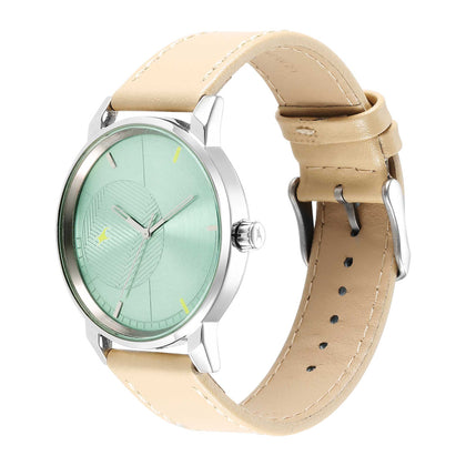Fastrack Stunners Quartz Analog Green Dial Leather Strap Watch for Guys
