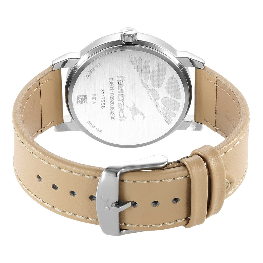 Fastrack Stunners Quartz Analog Green Dial Leather Strap Watch for Guys