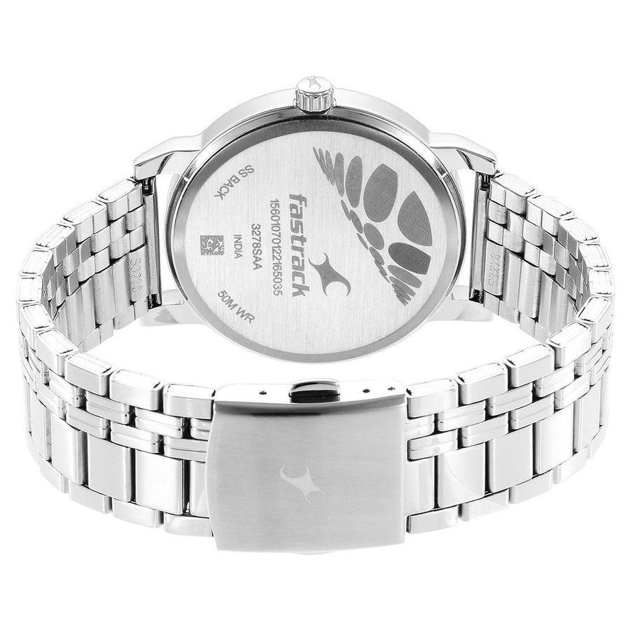 Fastrack Stunners Quartz Analog Green Dial Metal Strap Watch for Guys