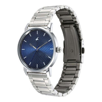 Fastrack Stunners Blue Dial Metal Strap Watch for Guys