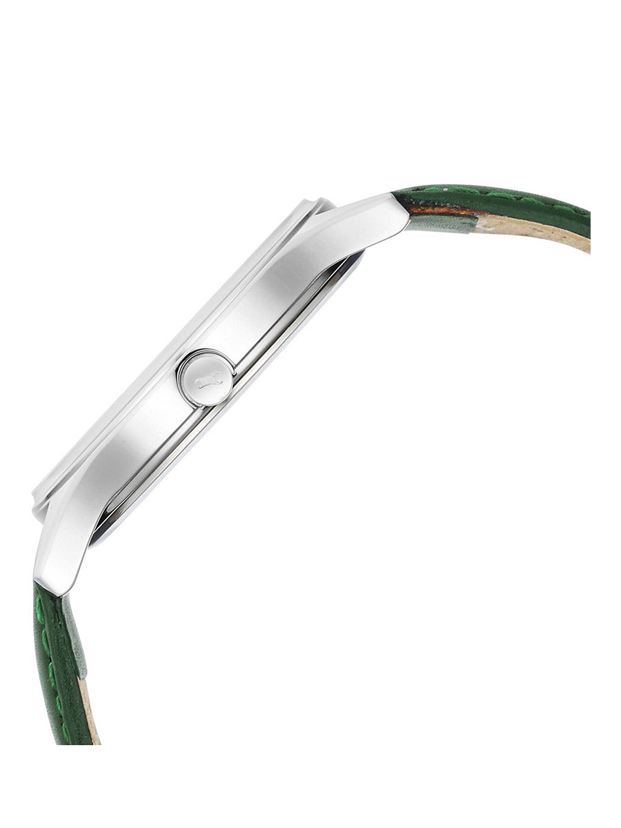 Fastrack Stunners Green Dial Leather Strap Watch for Guys 3290SL02