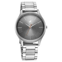 Fastrack Stunners Quartz Analog Grey Dial Metal Strap Watch for Guys