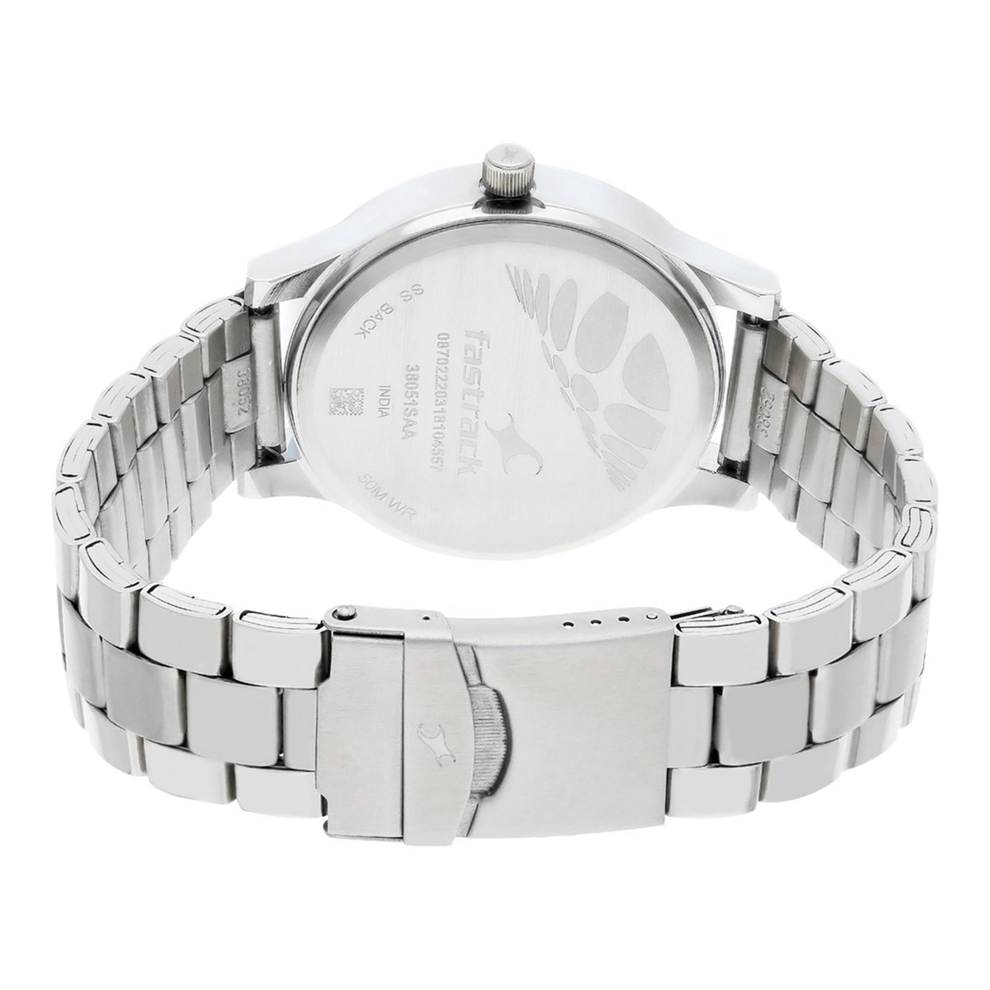 Fastrack Fundamentals Quartz Analog Blue Dial Stainless Steel Strap Watch for Guys