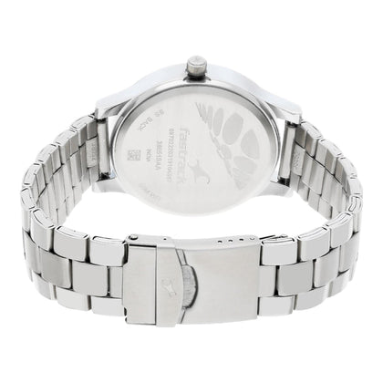 Fastrack Fundamentals Quartz Analog Blue Dial Stainless Steel Strap Watch for Guys