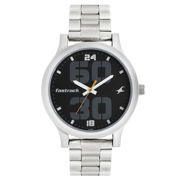 Fastrack Bold Black Dial Analog Watch for Men