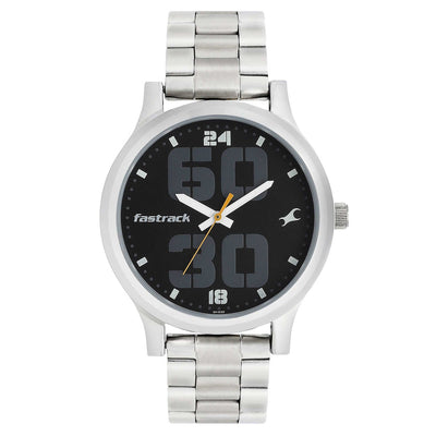 Fastrack Bold Black Dial Analog Watch for Men