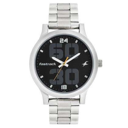 Fastrack Bold Black Dial Analog Watch for Men