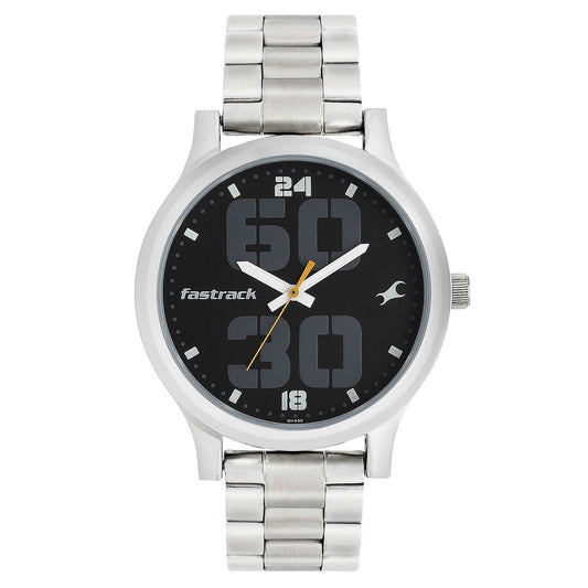 Fastrack Bold Black Dial Analog Watch for Men