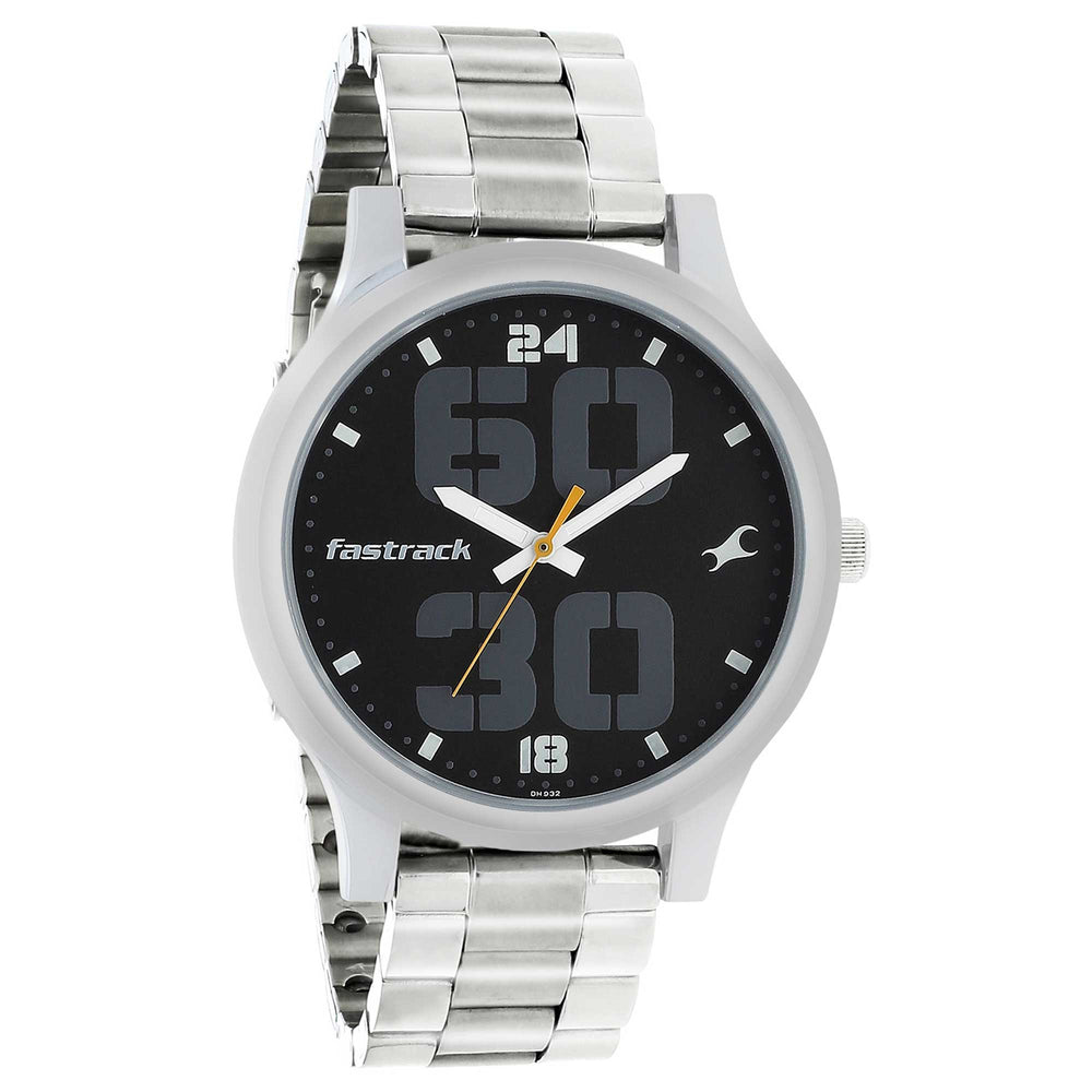 Fastrack Bold Black Dial Analog Watch for Men