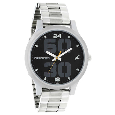 Fastrack Bold Black Dial Analog Watch for Men
