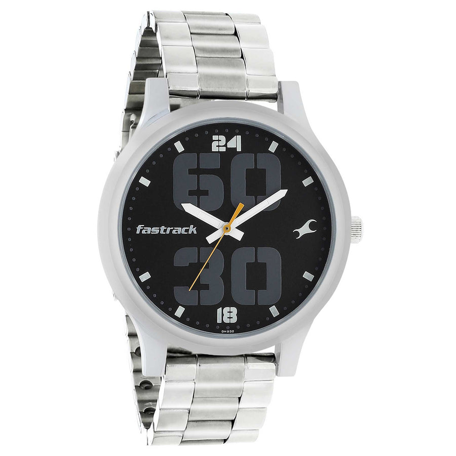 Fastrack Bold Black Dial Analog Watch for Men