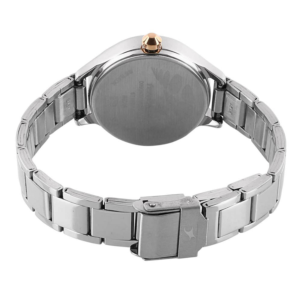 Fastrack Quartz Analog White Dial Metal Strap Watch for Girls