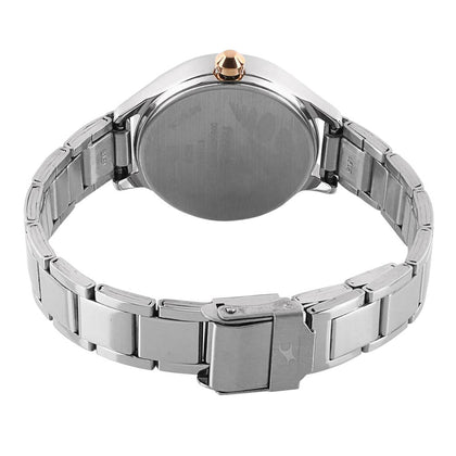 Fastrack Quartz Analog White Dial Metal Strap Watch for Girls