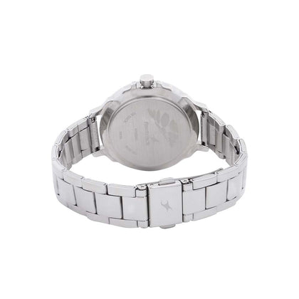 Fastrack Quartz Analog Orange Dial Stainless Steel Strap Watch for Girls