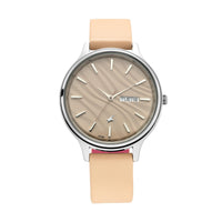 Fastrack Fastrack Ruffles Quartz Analog with Day and Date Beige Dial Leather Strap Watch for Girls