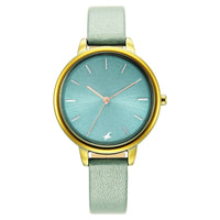 Fastrack Glitch Quartz Analog Blue Dial Leather Strap Watch for Girls