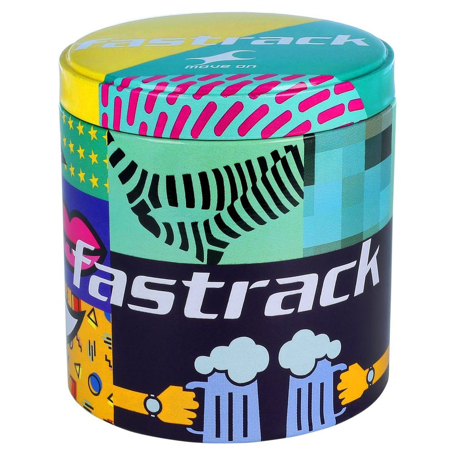 Fastrack Glitch Quartz Analog Blue Dial Leather Strap Watch for Girls