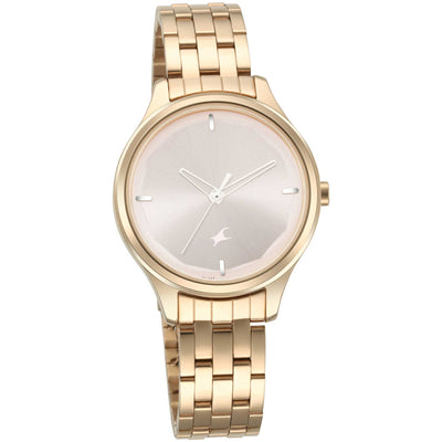 Fastrack Stunners Quartz Analog Rose gold Dial Metal Strap Watch for Girls