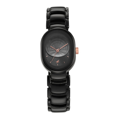 Fastrack Uptown Retreat Quartz Analog Black Dial Metal Strap Watch for Girls