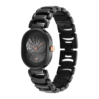 Fastrack Uptown Retreat Quartz Analog Black Dial Metal Strap Watch for Girls