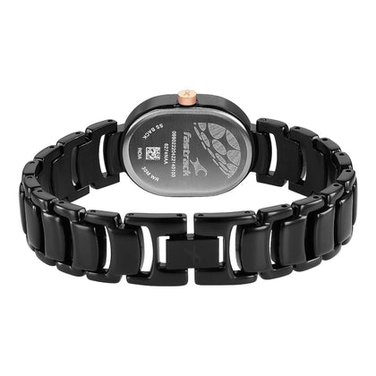 Fastrack Uptown Retreat Quartz Analog Black Dial Metal Strap Watch for Girls