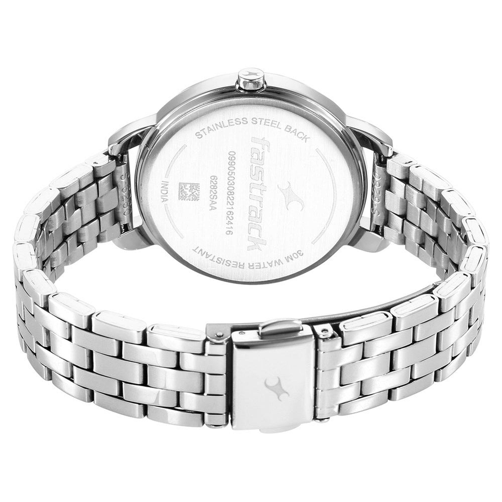 Fastrack Stunners Quartz Analog Blue Dial Metal Strap Watch for Girls