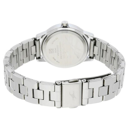 Fastrack Fundamentals Quartz Analog Grey Dial Stainless Steel Strap Watch for Girls