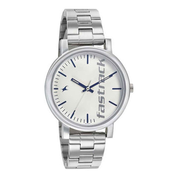 Fastrack Quartz Analog White Dial Stainless Steel Strap Watch for Girls
