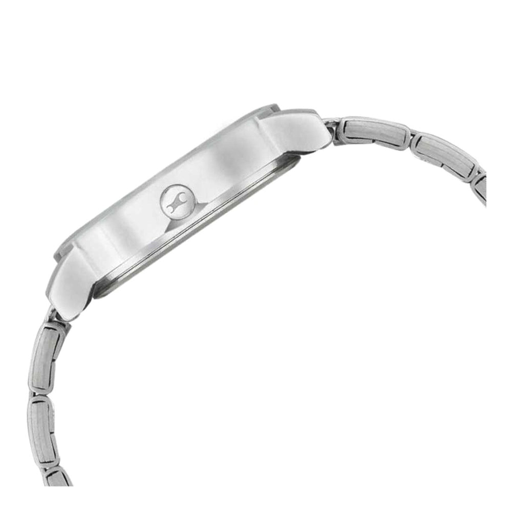 Fastrack Quartz Analog White Dial Stainless Steel Strap Watch for Girls