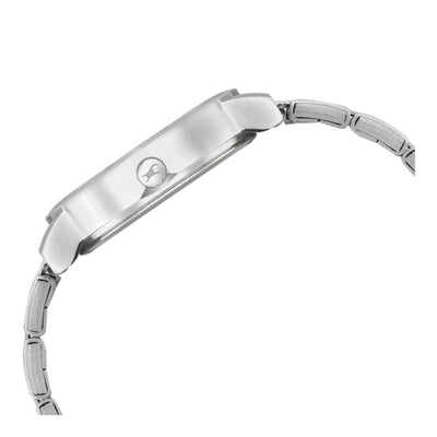Fastrack Quartz Analog White Dial Stainless Steel Strap Watch for Girls