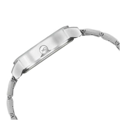 Fastrack Quartz Analog White Dial Stainless Steel Strap Watch for Girls