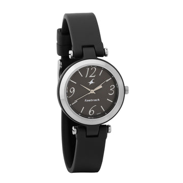 Fastrack Trendies Quartz Analog Black Dial Silicone Strap Watch for Girls