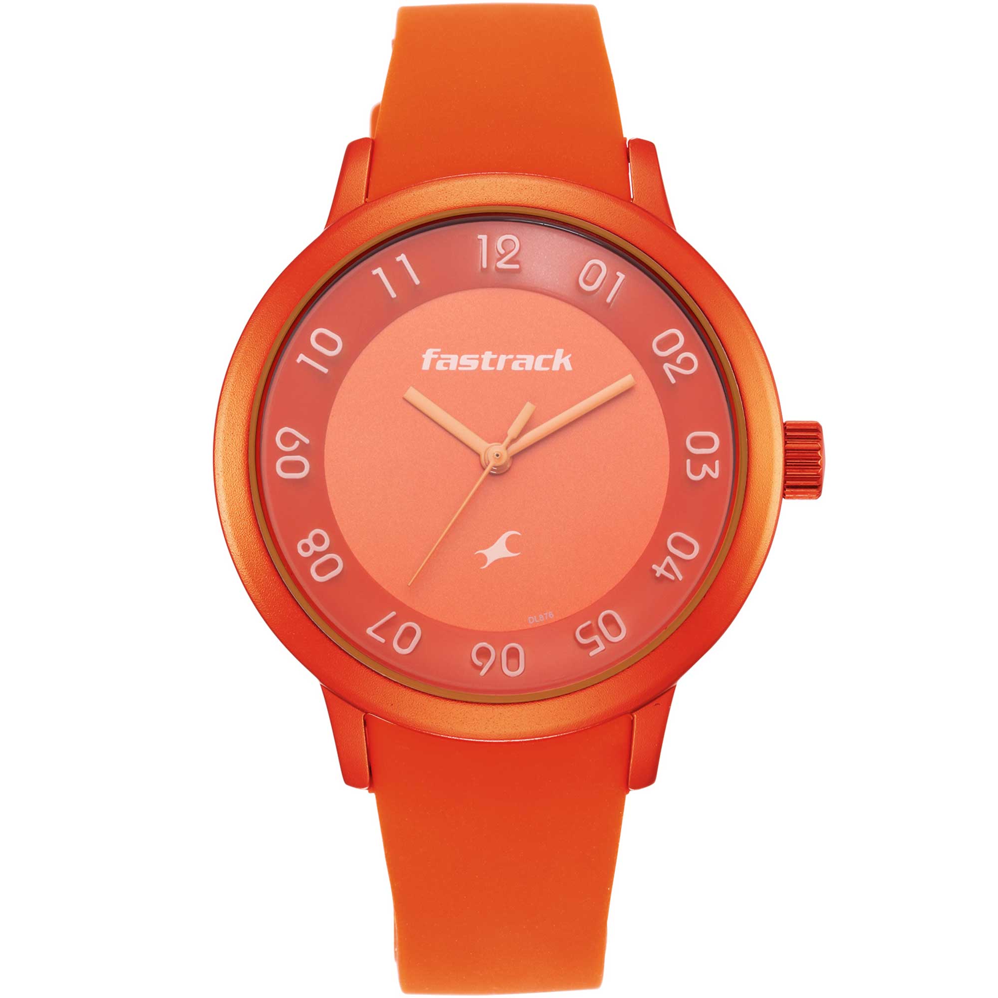 Pop Colours Orange Dial Silicone Strap Watch for Girls