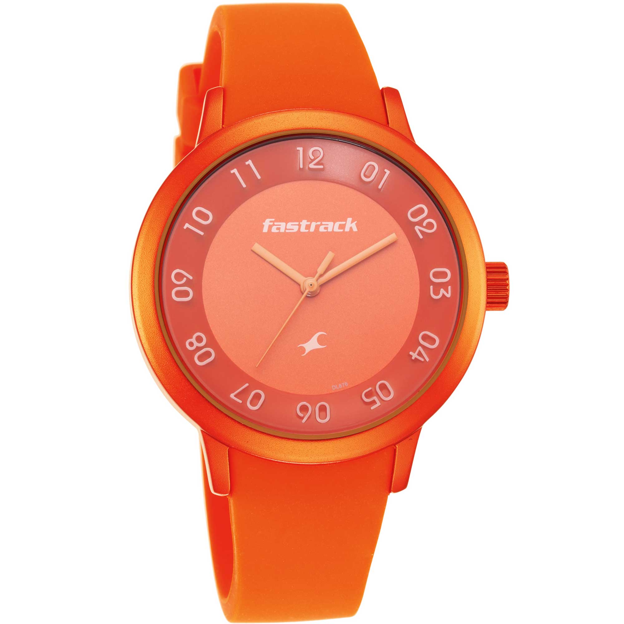 Pop Colours Orange Dial Silicone Strap Watch for Girls