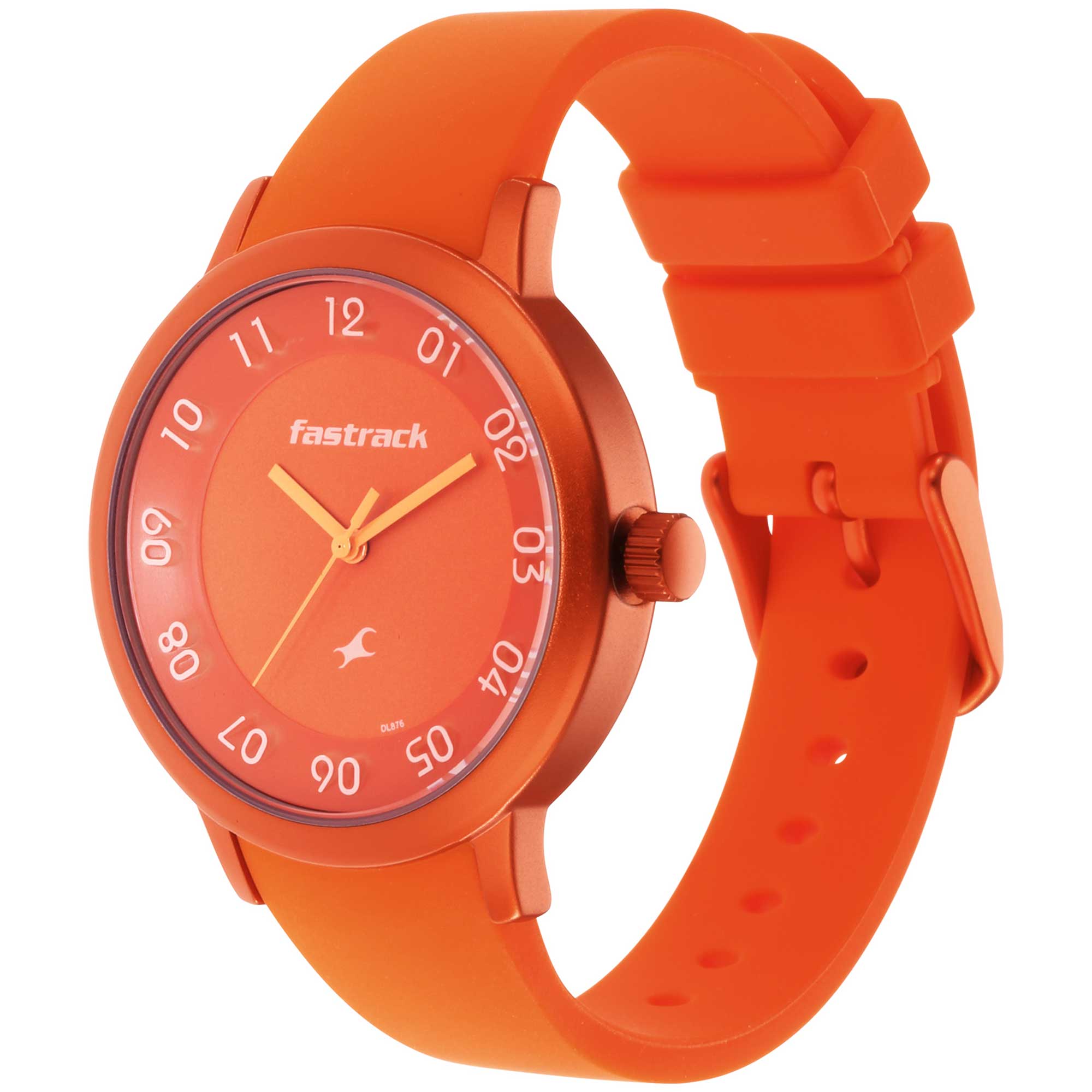 Pop Colours Orange Dial Silicone Strap Watch for Girls