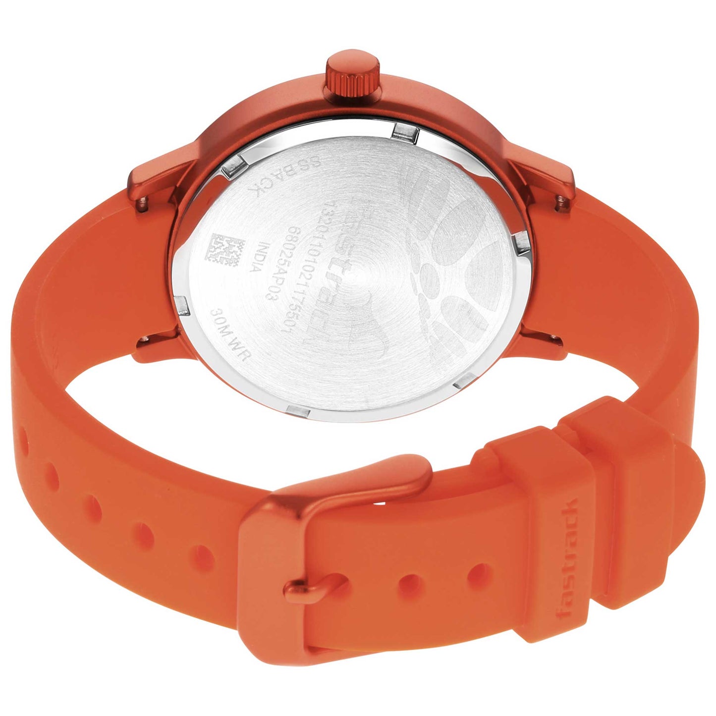 Pop Colours Orange Dial Silicone Strap Watch for Girls