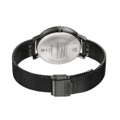 Sonata Quartz Analog with Date Grey Dial Stainless Steel Strap Watch for Men