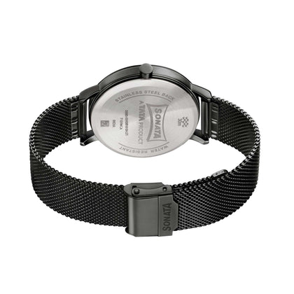 Sonata Quartz Analog with Date Grey Dial Stainless Steel Strap Watch for Men
