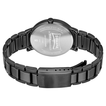Sleek Black Dial Alog Watch