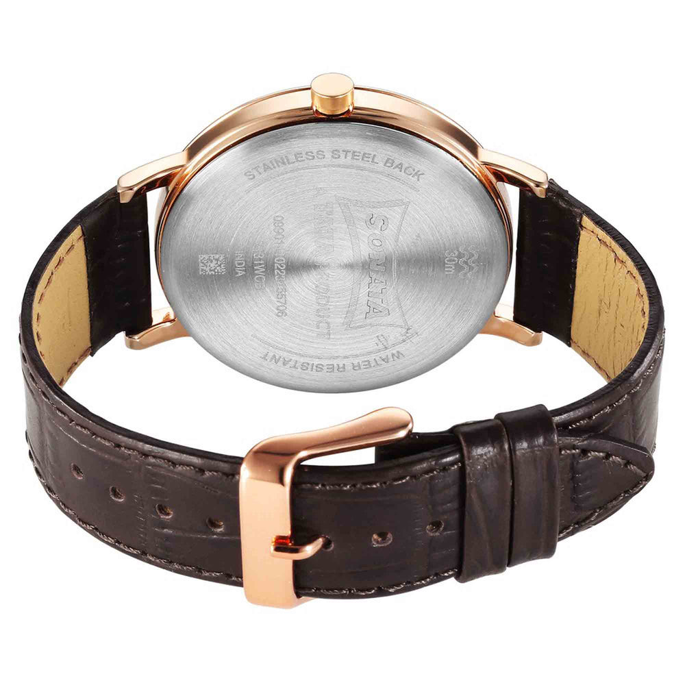 Sonata Utsav Quartz Analog Brown Dial Watch for Men