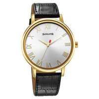Sonata Utsav Quartz Analog Silver Dial Watch for Men