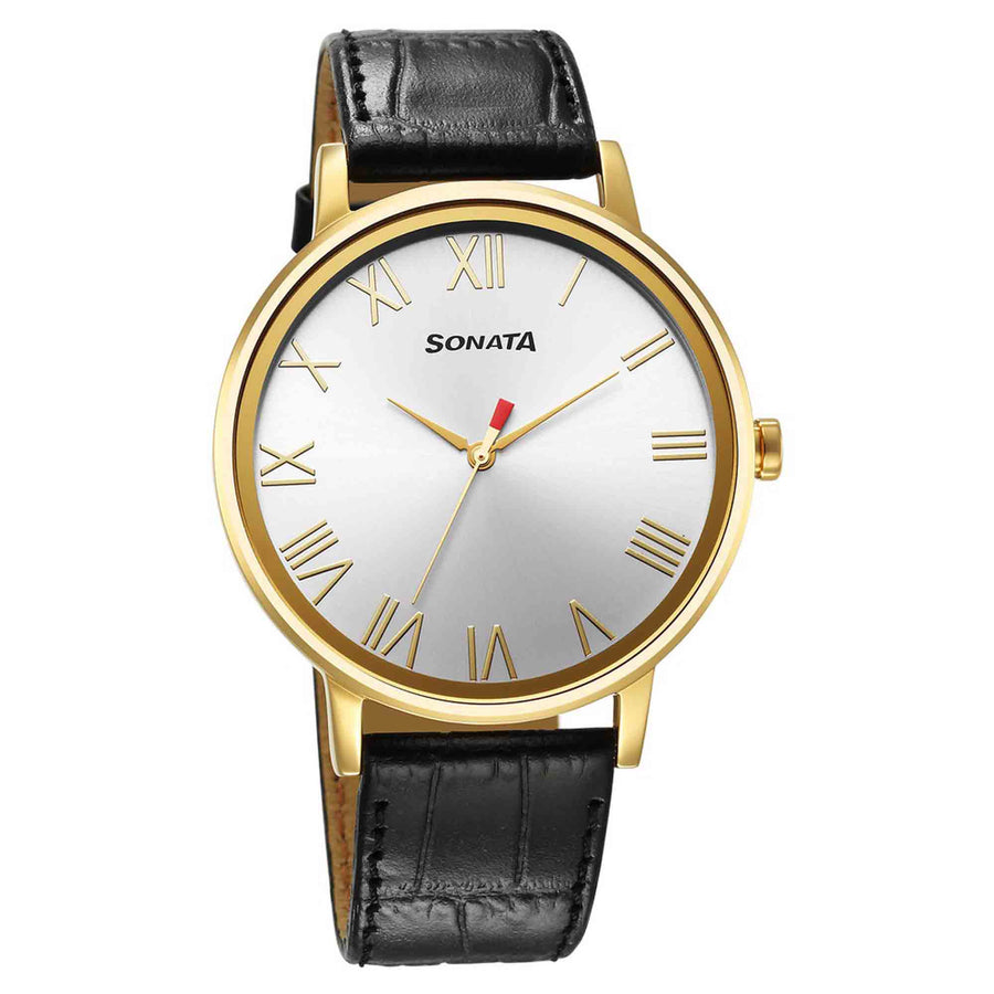Sonata Utsav Quartz Analog Silver Dial Watch for Men
