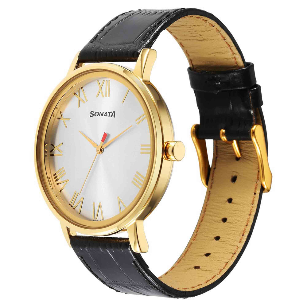 Sonata Utsav Quartz Analog Silver Dial Watch for Men
