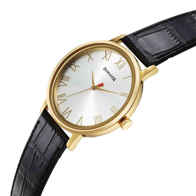 Sonata Utsav Quartz Analog Silver Dial Watch for Men