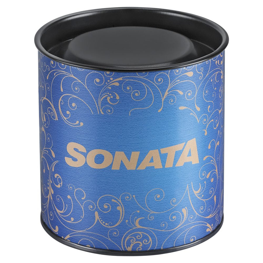 Sonata Quartz Analog with Day and Date Blue Dial Bimetal Strap Watch for Men